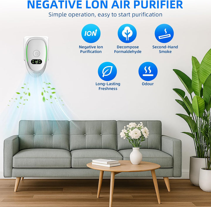 Plug in Negativ Ionen Luftreiniger, 4PCS Tragbare Air Purifier Ionizer Generator für Büro, Zimmer, P