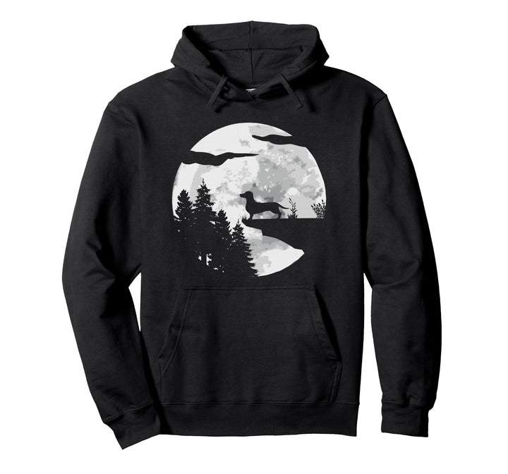 Dachshund Hund - Vollmond Wiener Dackel Pullover Hoodie