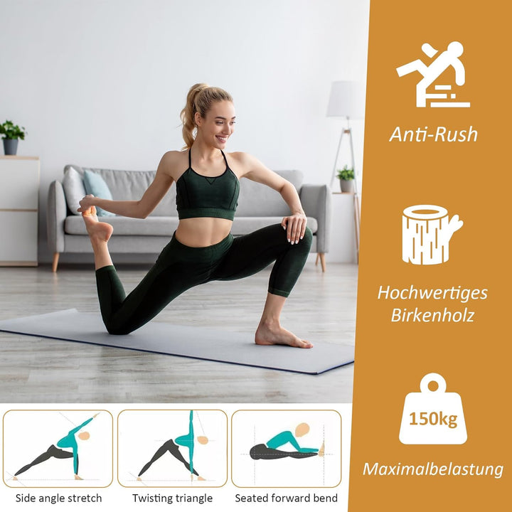 Balance Ball, Yoga Gleichgewichtstrainer, Halbkugel aus massivem Kork, Wackelbrett für Erwachsene &