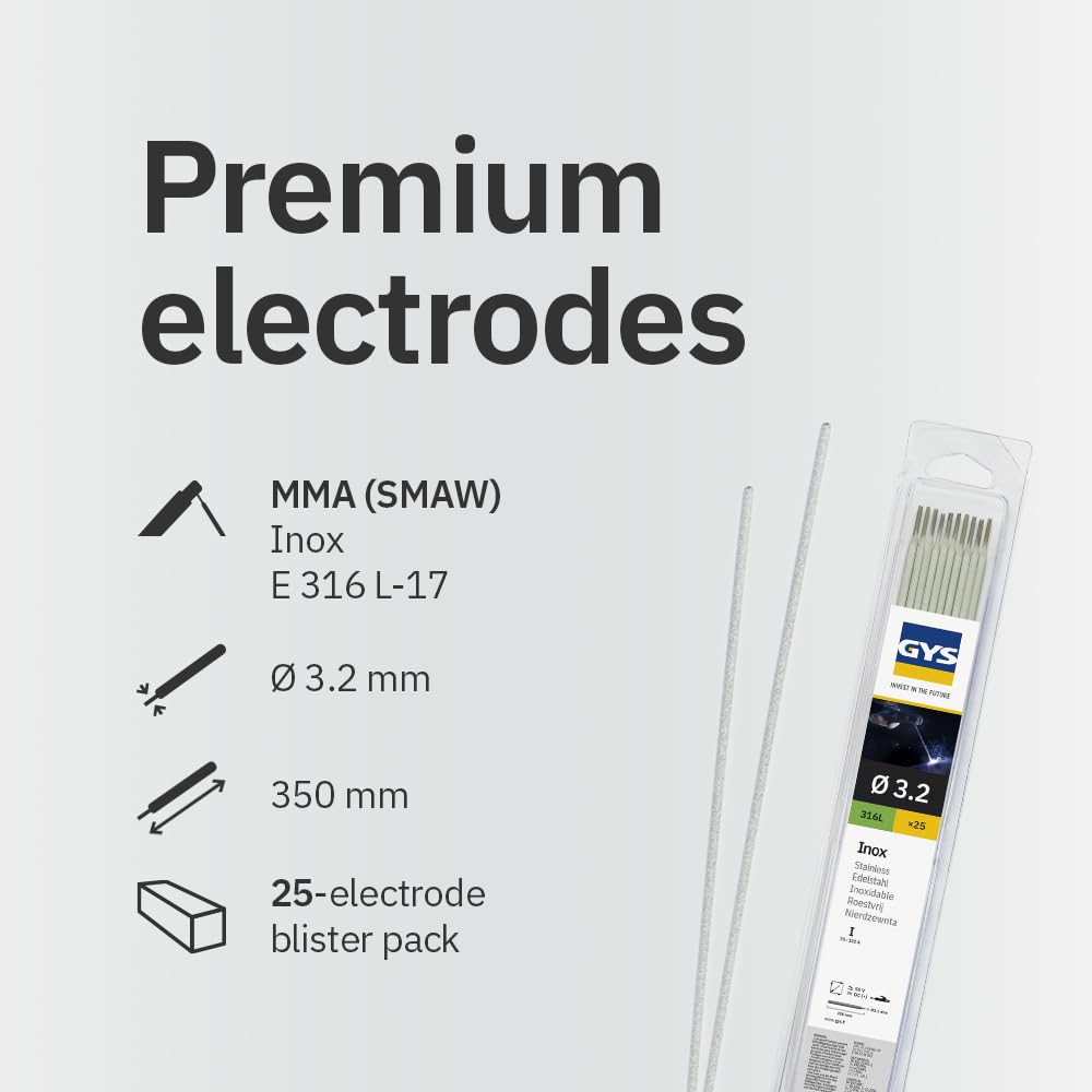 25 Edelstahl-Elektroden - 316 L - Ø 3,2 mm - Blister