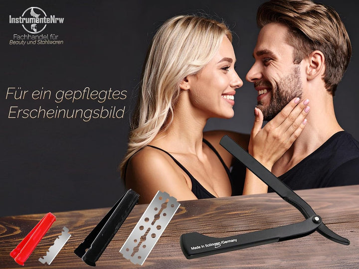 Solinger Rasiermesser Rasier-Set für Männer mit Wechselklingen Made in Germany Bartpflege Messer mit