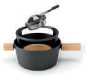 Stöckli 7576.80 Käsefonduegarnitur, Holz, Gusseisen, Schwarz