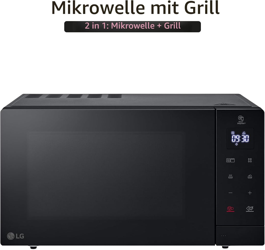 LG MH7032JAS Microondas Con Grill 30L 900W Negro Schwarz 30 Litros 900 W Mikrowelle mit Grill und LE