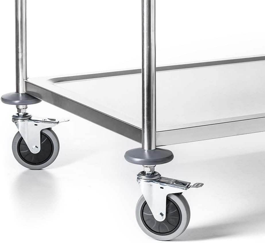 Servierwagen | Küchenwagen | 3 Etagen | bis 75 kg | Tablettabstand 27 cm | Edelstahl, 3 Etagen