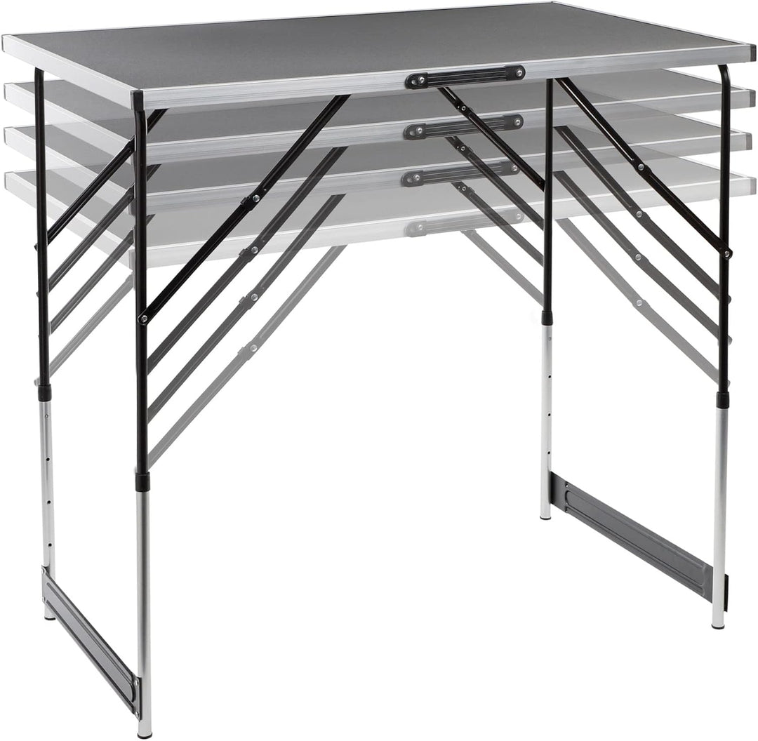 Spetebo Höhenverstellbarer Alu Campingtisch 100x60 cm - verstellbar auf 4 Höhen (73, 80, 87 und 94cm