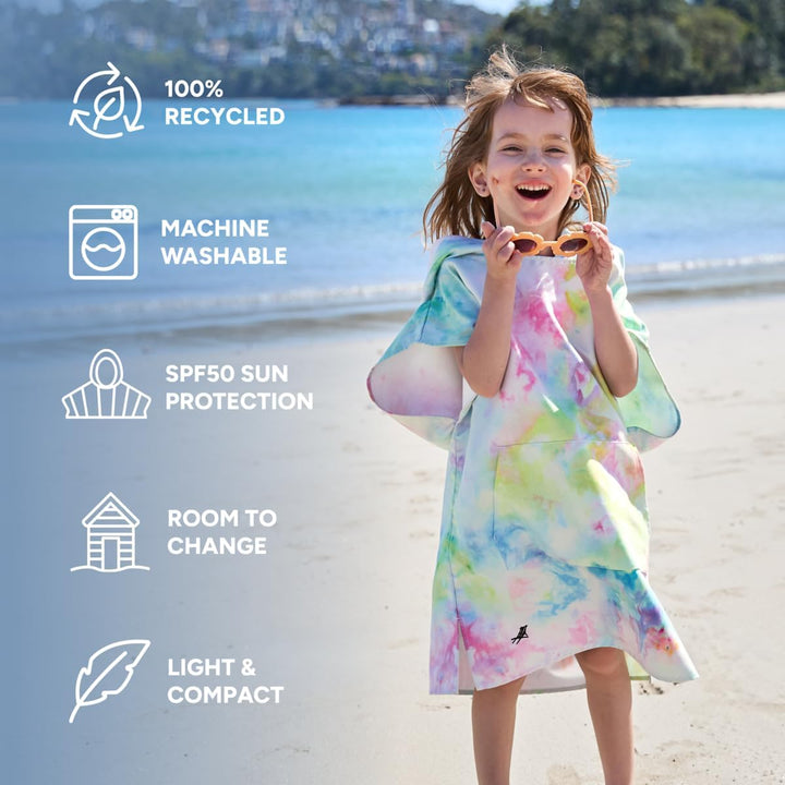 Dock & Bay Poncho mit Kapuze - Für Kinder - Super saugfähig, schnell trockend - Inklusive Tasche - K