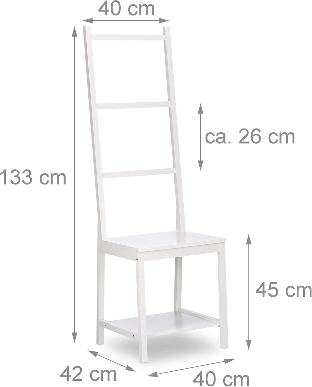 Relaxdays, Kleiderständer, Handtuchständer, Herrendiener, Badstuhl, Bambus, HxBxT: 133 x 40 x 42 cm,