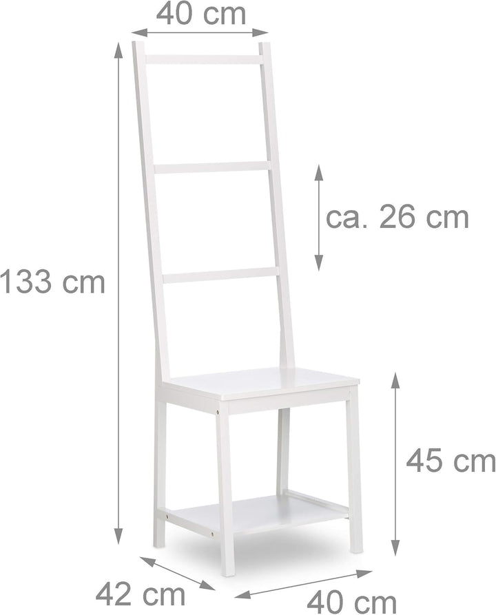 Relaxdays, Kleiderständer, Handtuchständer, Herrendiener, Badstuhl, Bambus, HxBxT: 133 x 40 x 42 cm,