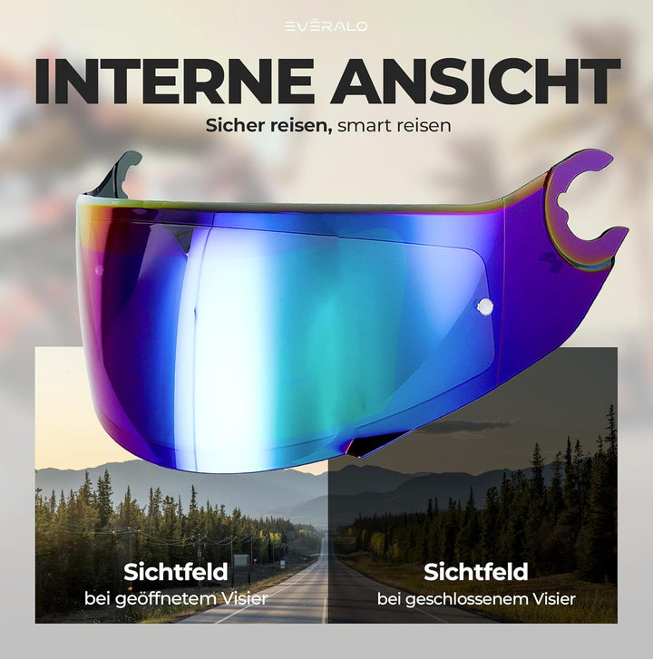 Kompatibel mit Shark Spartan Visier - Skwal - D Skwal - Skwal 2 - Helmvisier Pinlock Ready - Anti-Kr