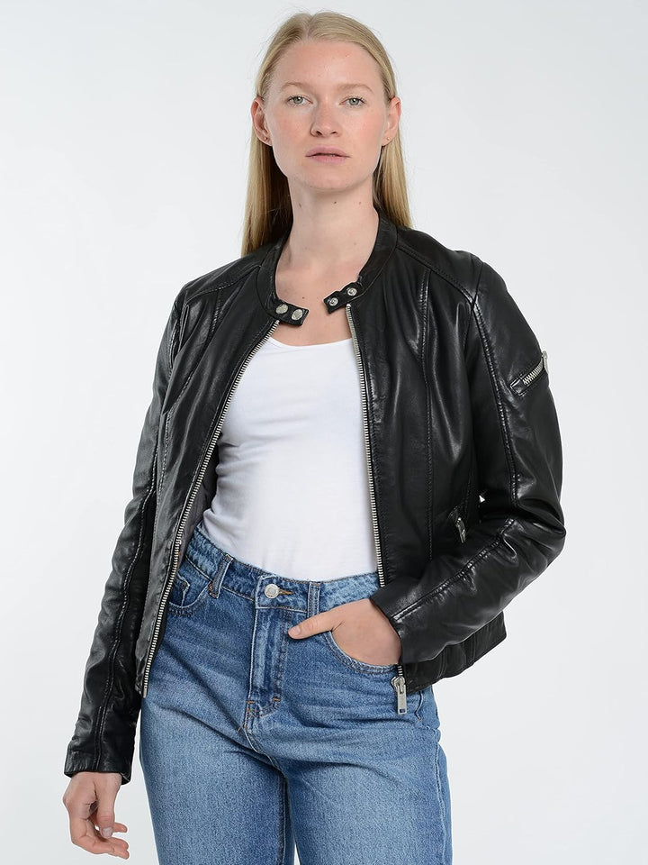 MUSTANG Damen Lederjacke 31021532 S Schwarz, S Schwarz