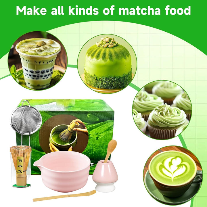 Simsky Matcha set, Japanisches Tee-Set, Matcha-Schale, Schaufel, Sieb, Matcha-Besenhalter, Matcha-Be
