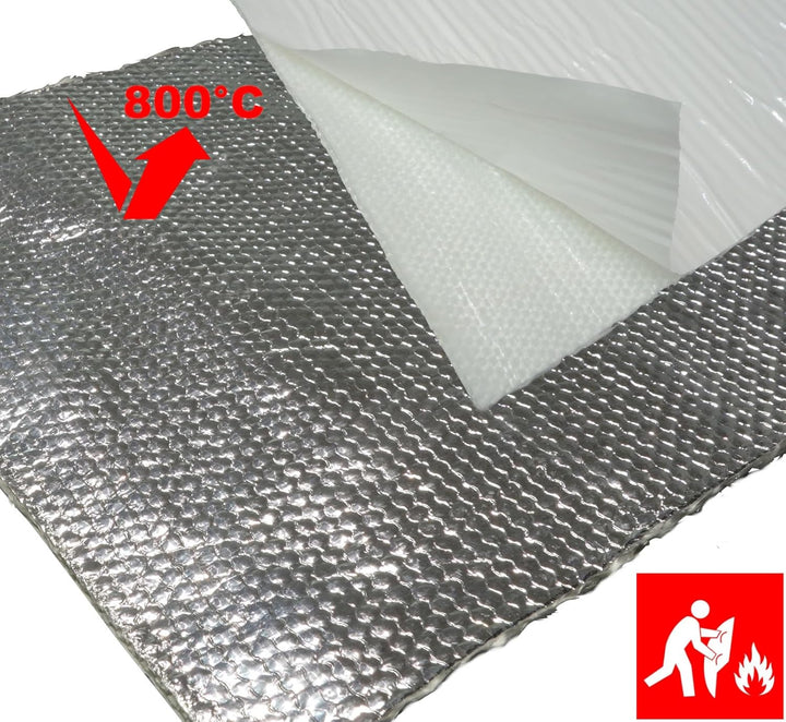 Schlauchland 200x20cm Alu-Fiberglas Hitzeschutzmatte selbstklebend *** Hitzeschutzband Turbo Auspuff