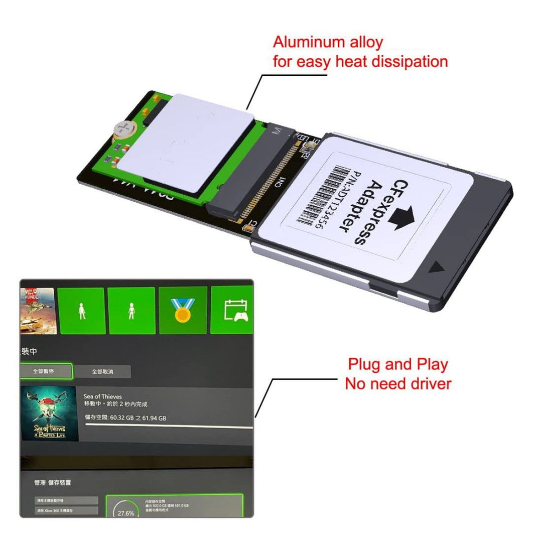 CY NVMe M.2 M-Key SSD 2230 auf CF-Express Type-B Adapter für Xbox Serie X&S CH SN530 SSD PCIe4.0 Erw
