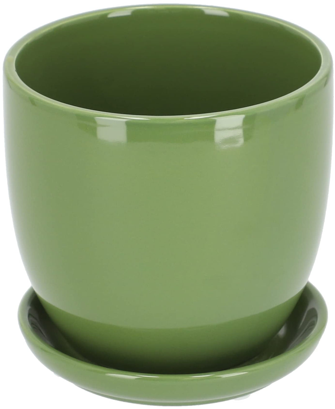 KOTARBAU® Keramik Blumentopf Übertopf für Blumen Pflanzen ⌀ 20 cm mit Tropfschale Grün ⌀ 20 mm Grün,