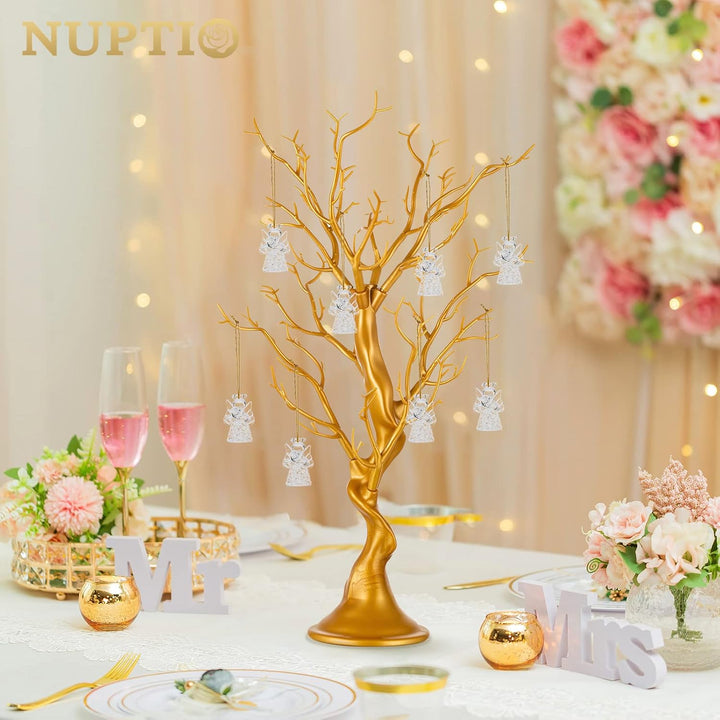NUPTIO Künstlicher Weihnachtsbaum Gold Ornament-Anzeige Manzanita Baum 58cm Hoch Künstliche Wunschba