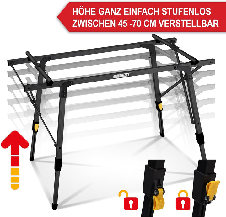 ONBEST Camping Klapptisch – Campingtisch klappbar – Angeltisch, Gartentisch 2 Personen – mit robuste