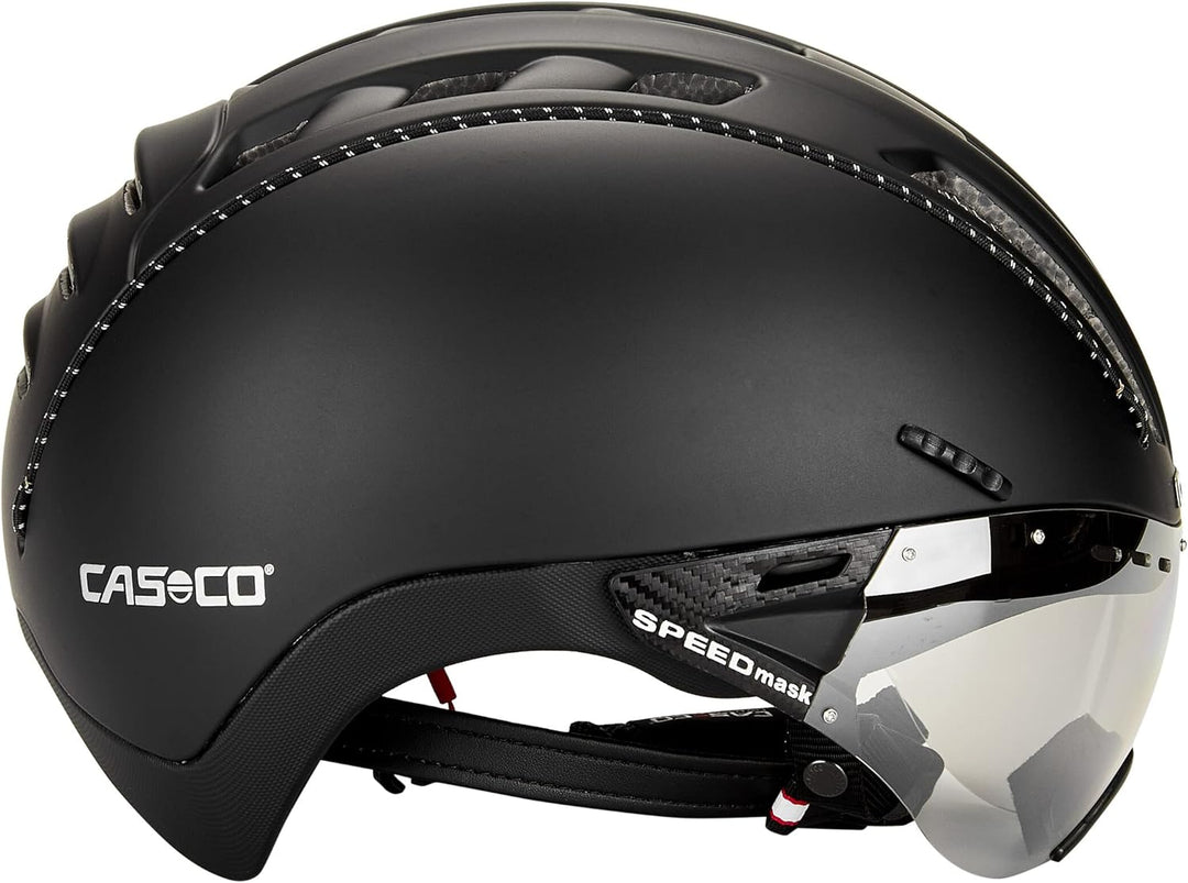 Casco Roadster Plus Helm inkl. Visier grau 2022 Fahrradhelm Schwarz S 52-54cm, Schwarz S 52-54cm