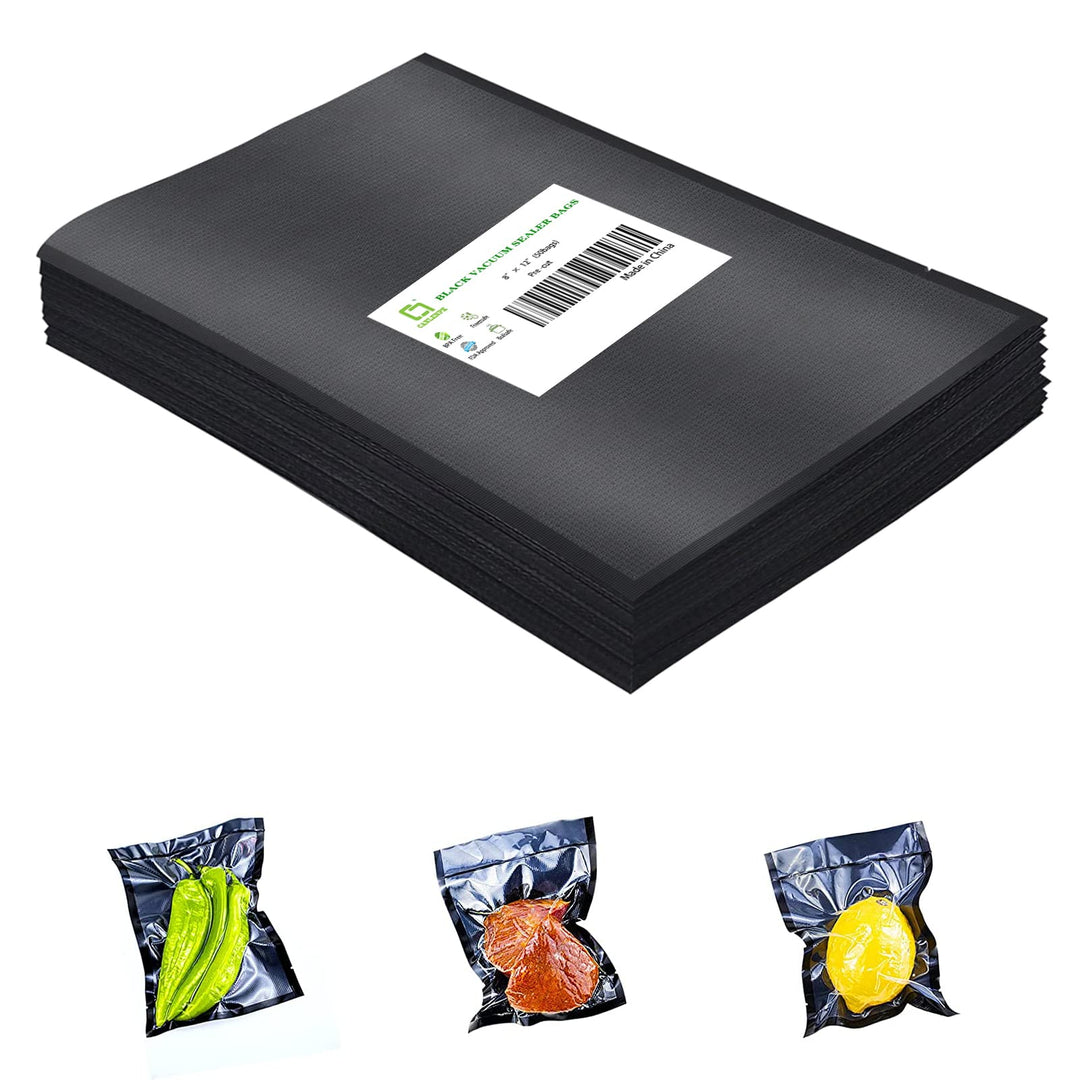 CANLENPK 20x30cm/8x12 Zoll Vakuumiertasche,Schwarze Rückseite Transparente Vorderseite,Versiegeln Ma