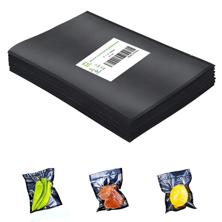 CANLENPK 20x30cm/8x12 Zoll Vakuumiertasche,Schwarze Rückseite Transparente Vorderseite,Versiegeln Ma