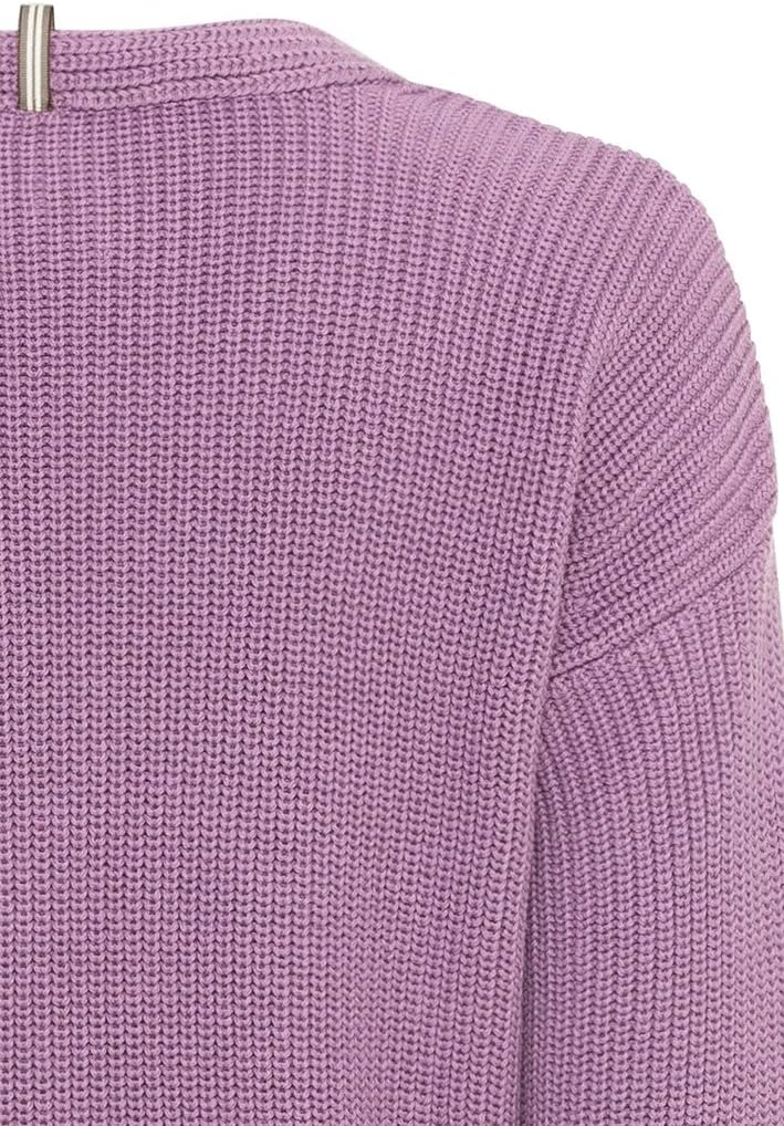 camel active Damen Strickpullover mit V-Ausschnitt XXL Lila, XXL Lila