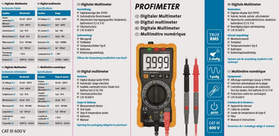 Kopp PAN Profimeter, digitaler Multimeter, akustischer Durchgangsprüfer, 600 V, CAT III, 196402099