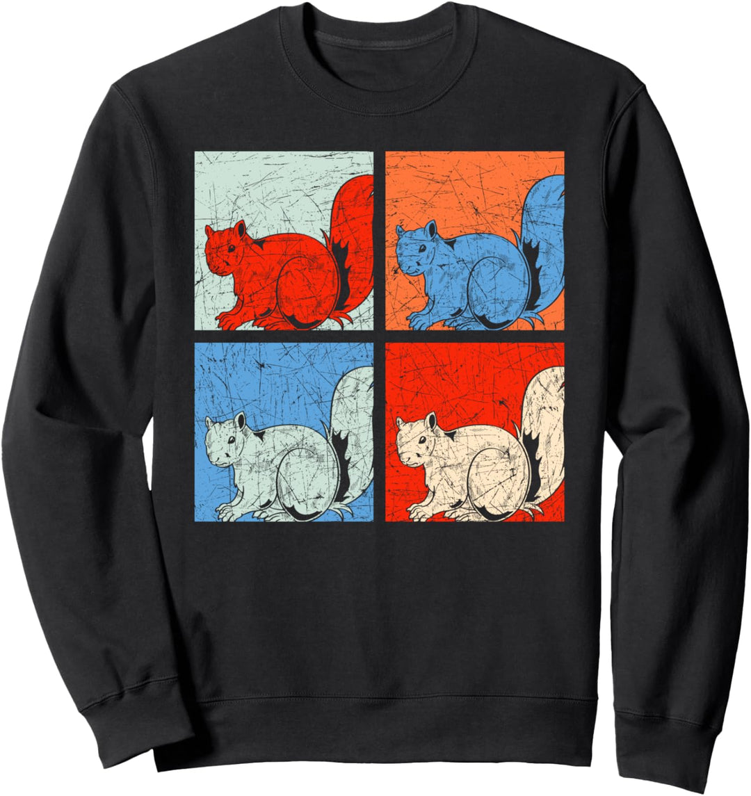 Waldbewohner Waldtier Tierfreund Pop Art Eichhörnchen Sweatshirt