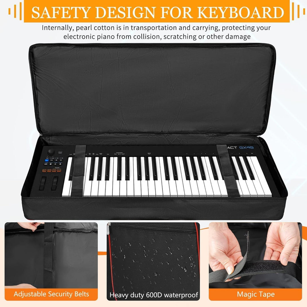AKOZLIN 49/61/76/88 Slim/88 Key Keyboard Case Electric Piano Keyboard Bag Portable Keyboard Gig Bag