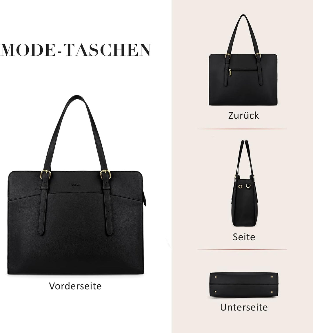 ECOSUSI Laptop Handtasche Damen Laptoptasche 15,6 Zoll Schultertaschen Shopper Damen Gross Aktentasc