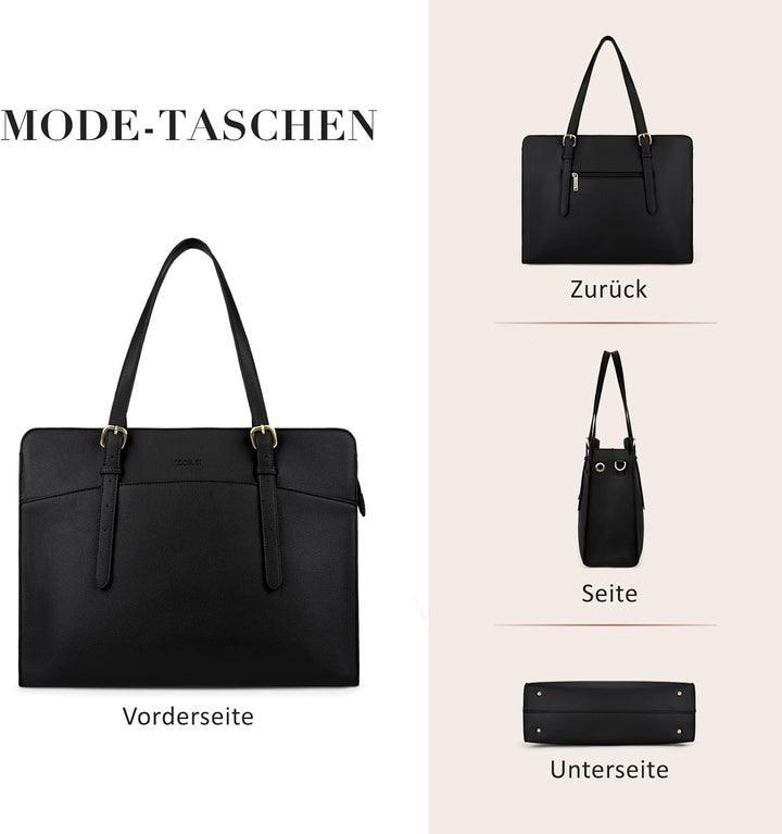 ECOSUSI Laptop Handtasche Damen Laptoptasche 15,6 Zoll Schultertaschen Shopper Damen Gross Aktentasc