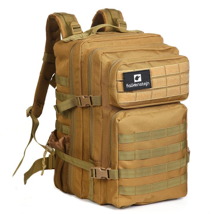 FALKENSTEJN Rucksack für Freizeit Outdooraktivitäten Schule Arbeit Multifunktionsrucksack Camel 45l