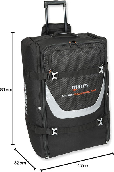 Mares Cruise Backpack PRO Trolley Bag Unisex – Erwachsene Schwarz One Size, 128 L