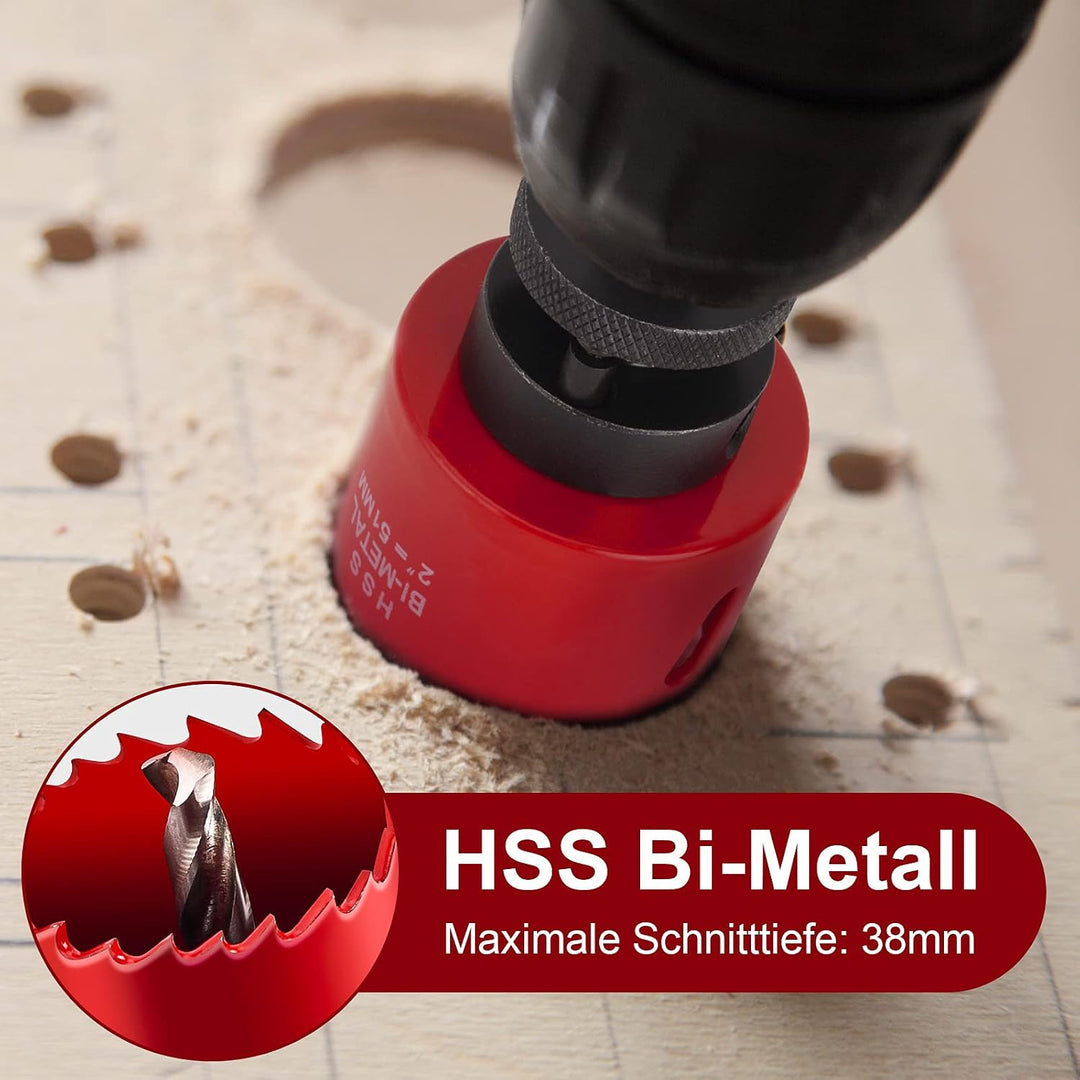 Lochsäge Set, Meinraum 19 PCS Lochkreissäge Bimetall mit 11 Sägeblättern 19mm-68mm, inklusiv 2 Schaf