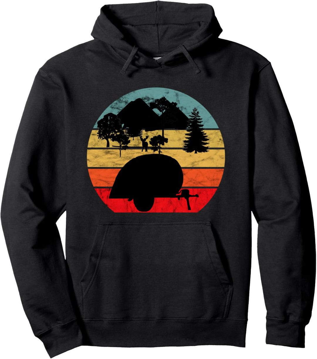 Camping Wohnwagen Vintage Retro Sonnenuntergang Camper Pullover Hoodie