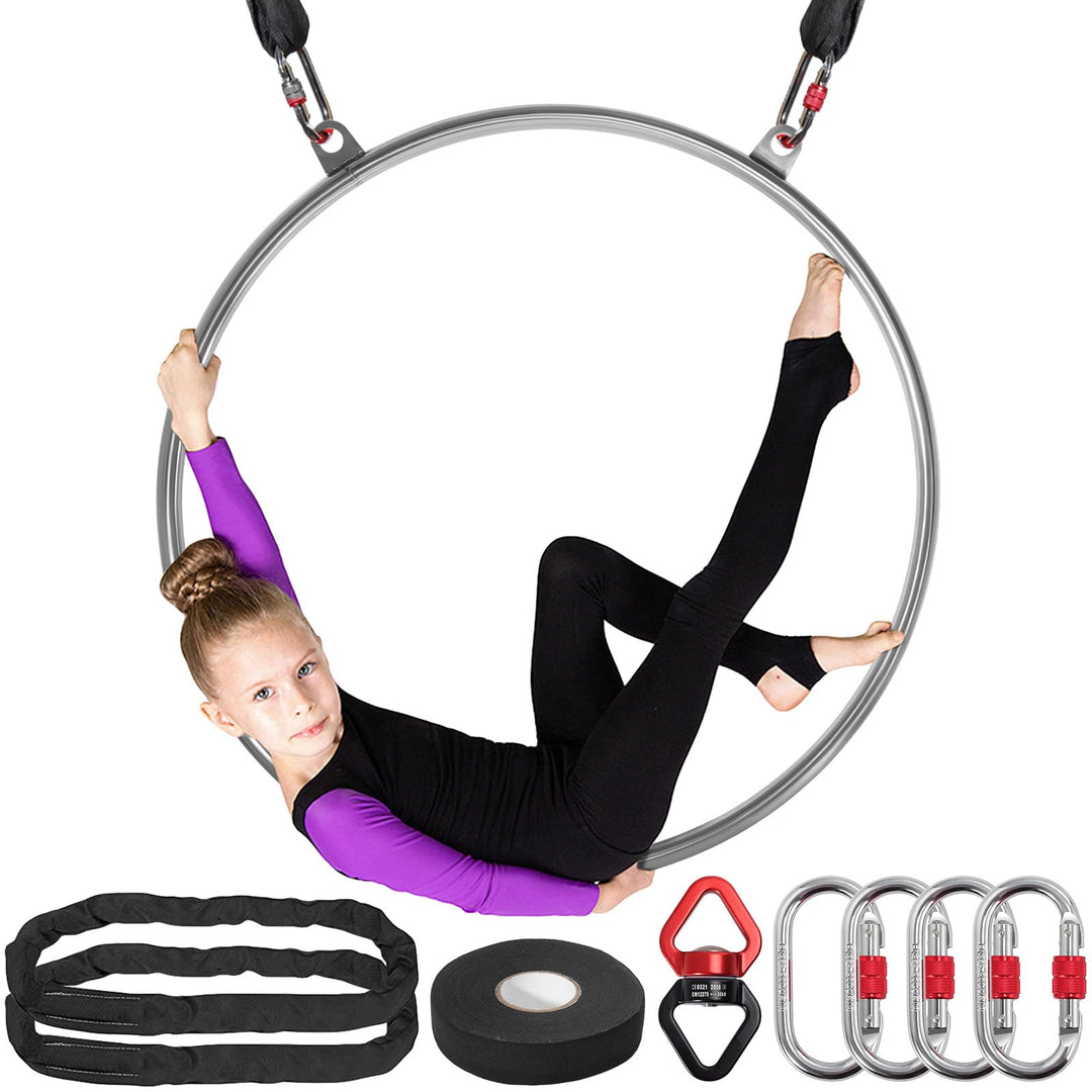 DASKING Aerial Hoop Ring Set - 80 85 90cm Edelstahl 2 Punkte Aerial Lyra Hoop Heavy Duty 500lb Kapaz
