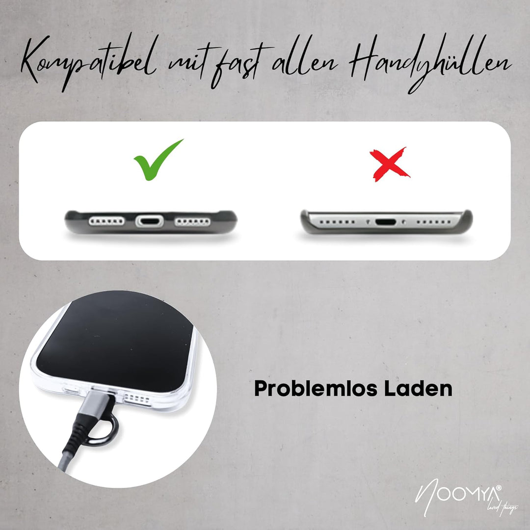 NOOMYA breite Handykette – Handyband universal zum Umhängen mit Adapter, Handy Band verstellbar & ab