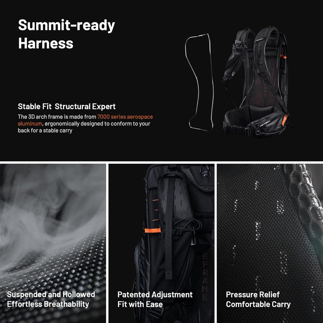 PGYTECH OnePro Flex 50L Rucksack Wasserdicht + Grösse M Kamera Einsatztasche,Kamerarucksack Set für