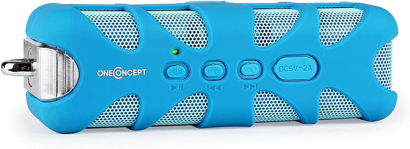 Oneconcept - Blue Know, mobiler Aussenlautsprecher, Bluetooth Lautsprecher, Akku Box, spritzwasserge