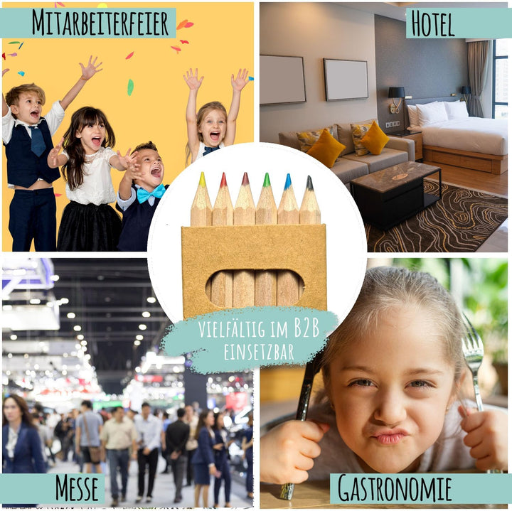 JEKA 50 Buntstifte-Set mit je 6 Buntstiften, Mitgebsel Hochzeit, Mitgebsel Kindergeburtstag, Restaur