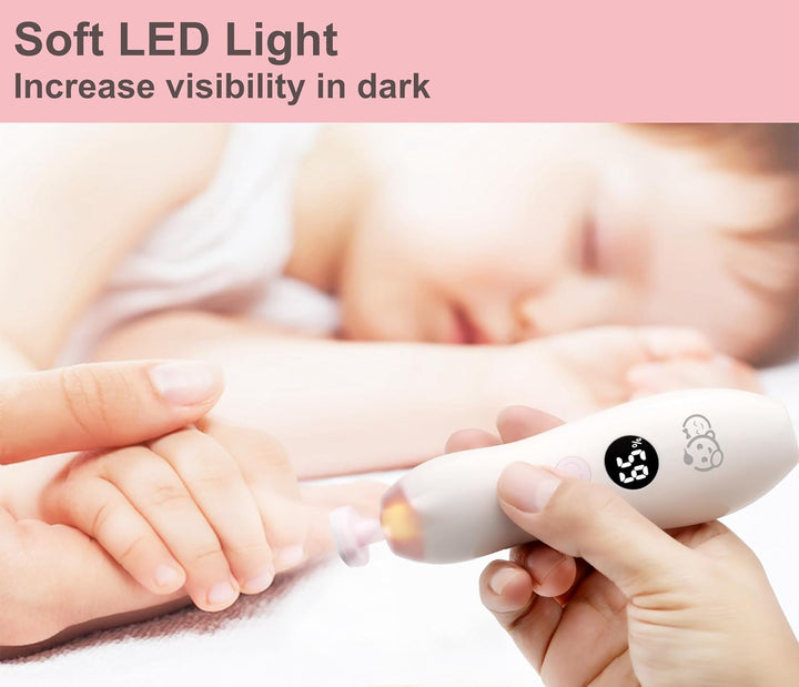 Wiederaufladbarer Baby-Nageltrimmer 22 in 1, elektrische Nagelfeile, zusätzliche 13 Ersatzstücke, Ba
