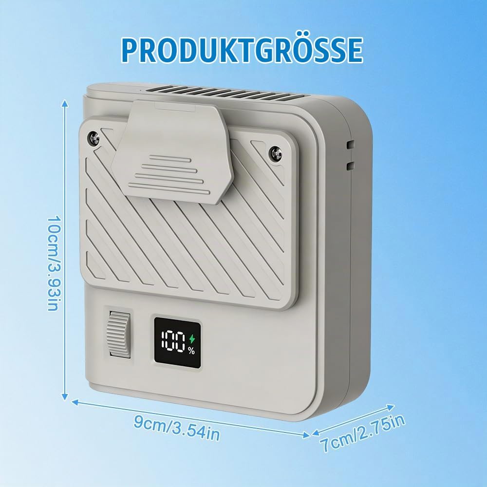 Tragbarer Ventilator Akku, kleiner Waist-Fan mit Clip, Klein T Shirt Ventilator mit Clip, Aufladbare