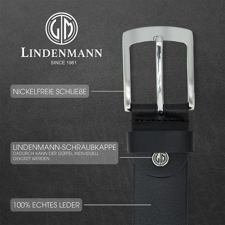 LINDENMANN Gürtel XXL bis zur Überlänge 170 cm Bundweite 90 cm Gesamtlänge 105 cm W 35.4 M, Bundweit