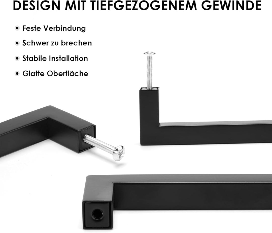 HauSun 10 Stück Möbelgriffe 128mm Schwarz Küchengriffe aus Edelstahl Schrankgriffe mit Schrauben Tür