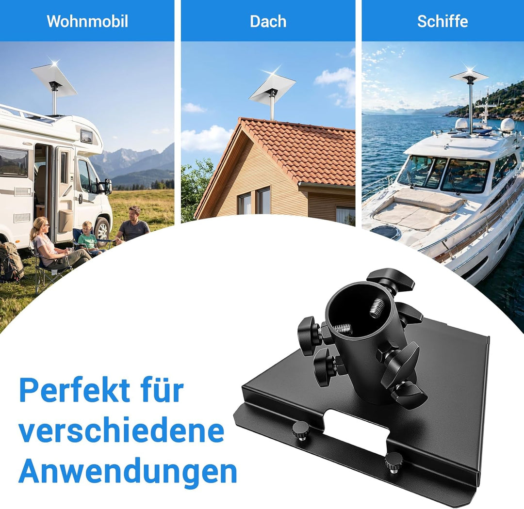 Starlink Halterung kompatibel mit Gen 3 – Rohradapter 28–54 mm Aluminium Mastverlängerung, Starlink