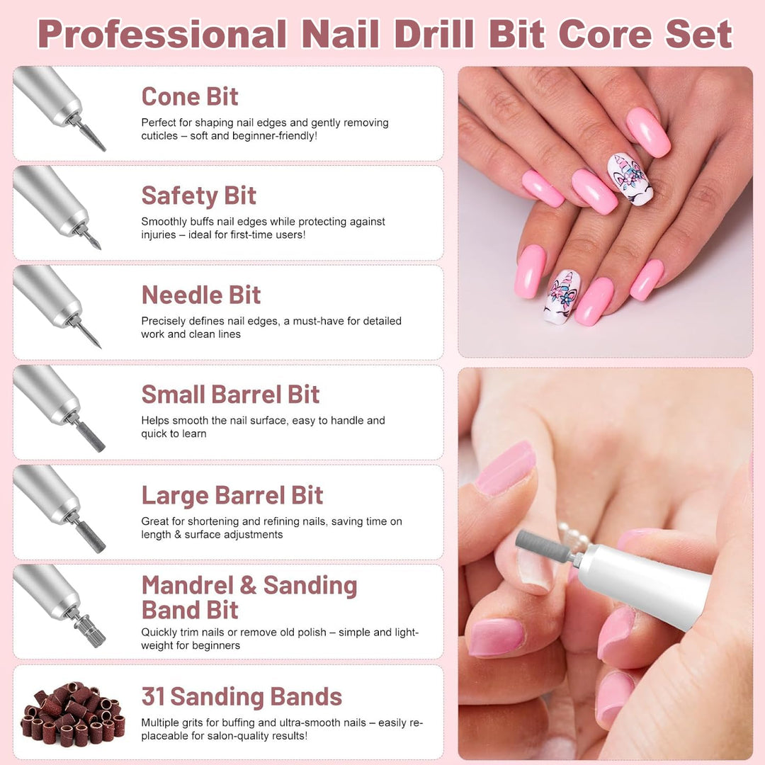 AOMEES Nagelfräser 45000 U/min, AOL10 Professioneller Elektrische Nagelfräser für Gelnägel mit LCD-D