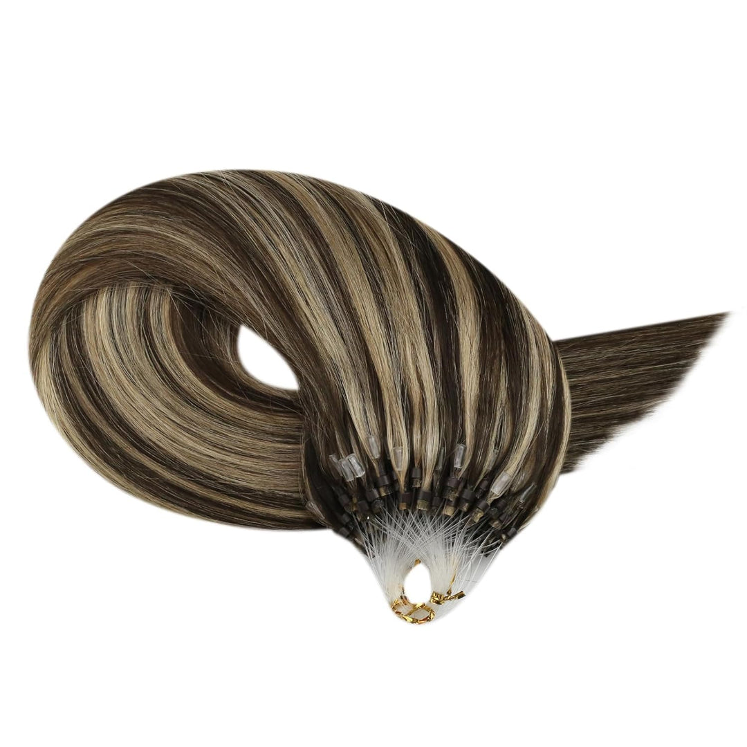 Moresoo Echthaar Extensions Microrings Strähnen Easy Loop Extensions Echthaar 1g Remy Cold Fusion Mi