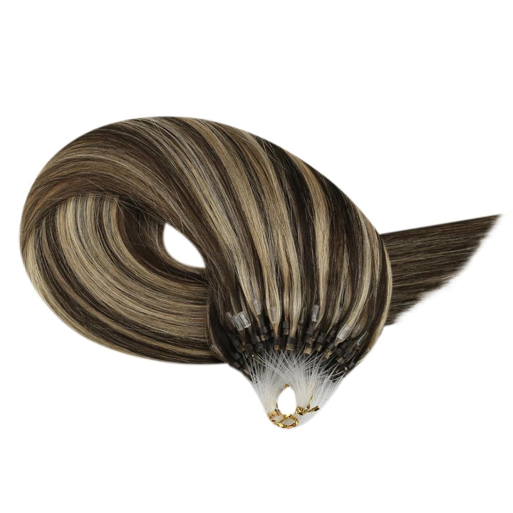 Moresoo Echthaar Extensions Microrings Strähnen Easy Loop Extensions Echthaar 1g Remy Cold Fusion Mi