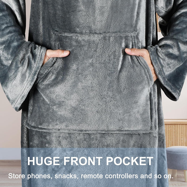 Catalonia Classy Decke mit Ärmeln und Kapuze als Geschenk für Frauen Herren, Flauschig Fleece Kusche