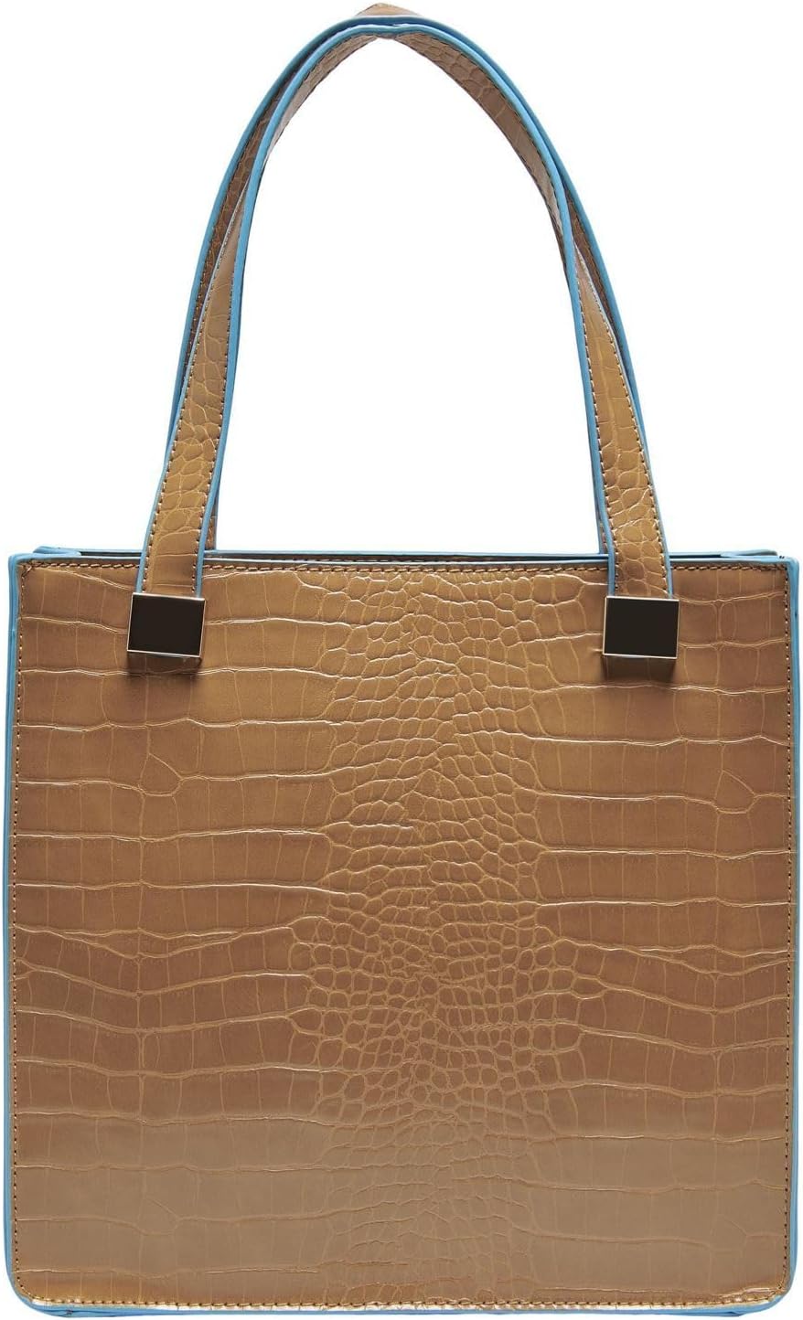 ONLY female Schultertasche ONLPETRA CROCO PU TOTE BAG Cognac/Detail:airy Blue Edge, Cognac/Detail:ai