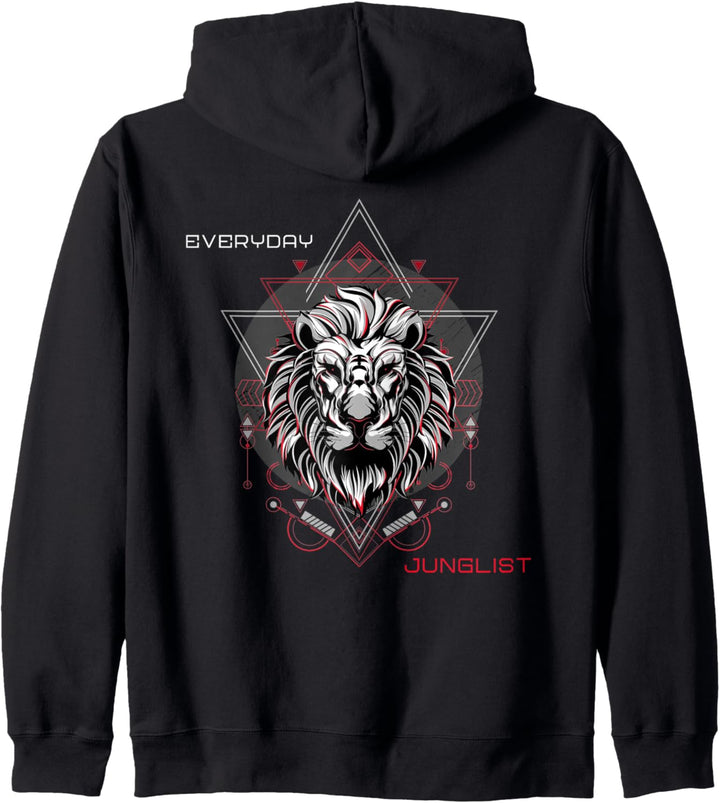 Trommel und Bass Jungle Lion 174 BPM DnB Music Dubstep Kapuzenjacke