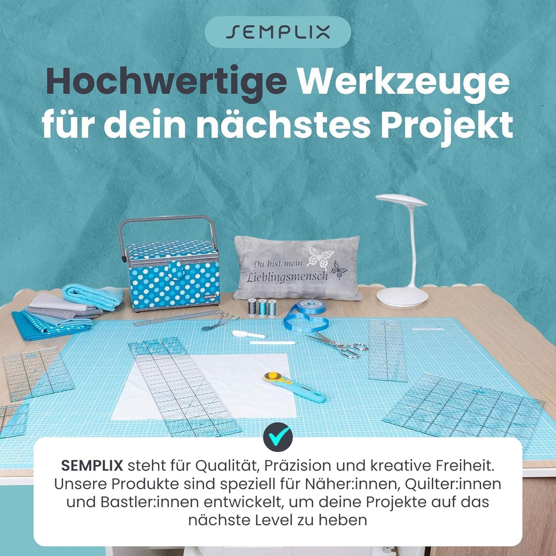 SEMPLIX Selbstheilende Schneidematte A0 in Grün, Rosa, Grau, Türkis, Lila. Ideal fürs Basteln, Nähen